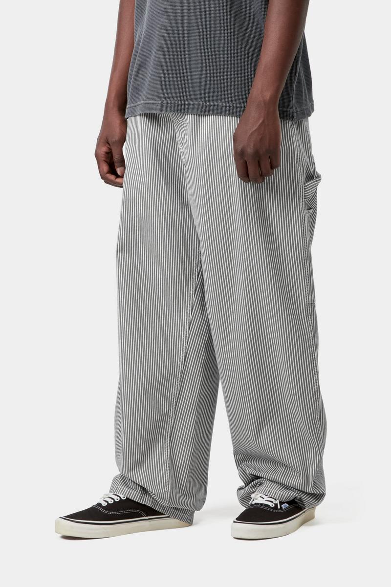 Carhartt Mercer Single Knee Pant - Mercer Stripe, Graphite / Wax, Stone washed