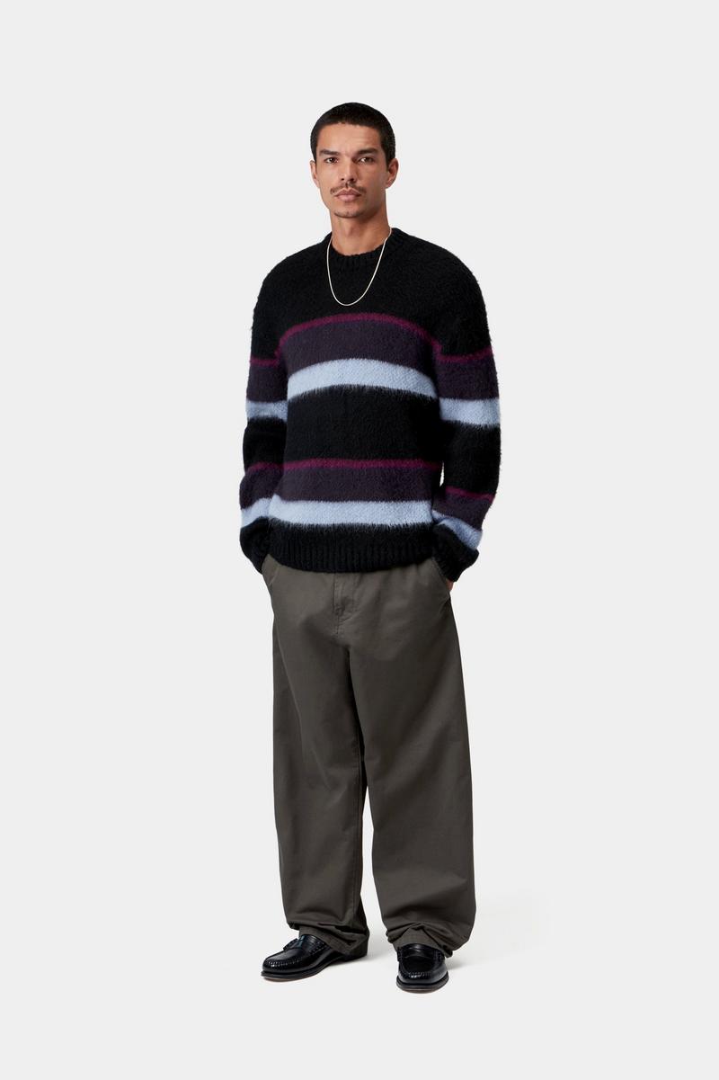 Carhartt Merton Sweater - Sundling Stripes, Dark Navy