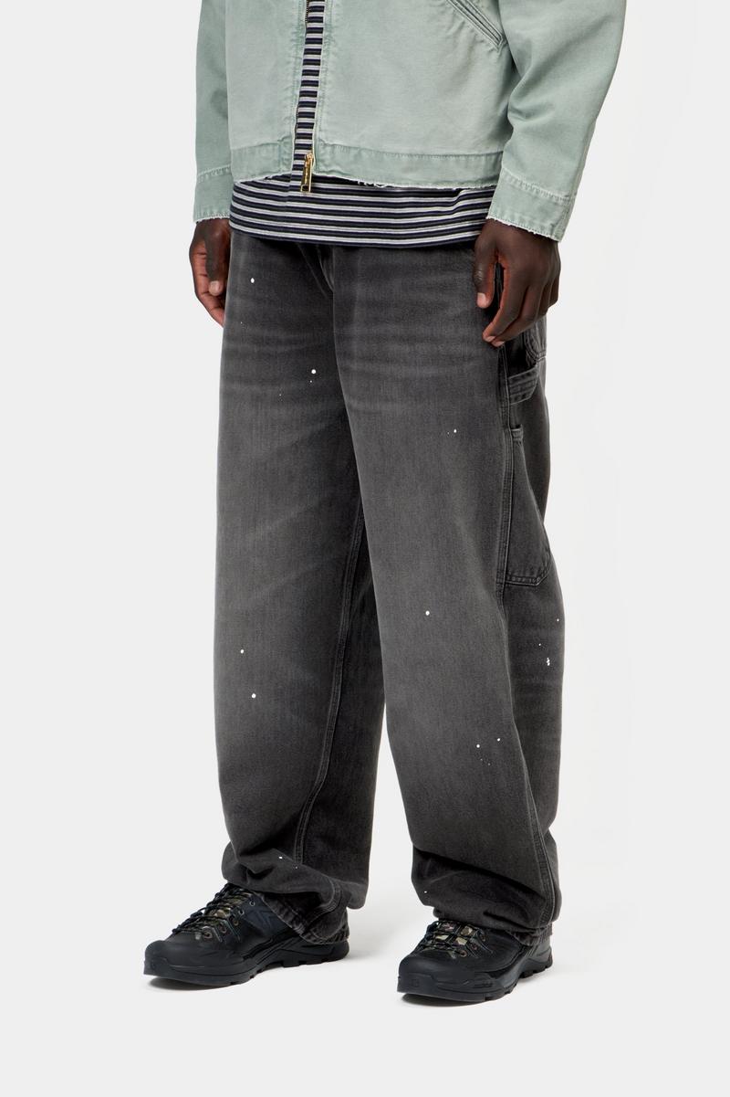 Carhartt OG Single Knee Pant - Black, Destroy wash, splatter