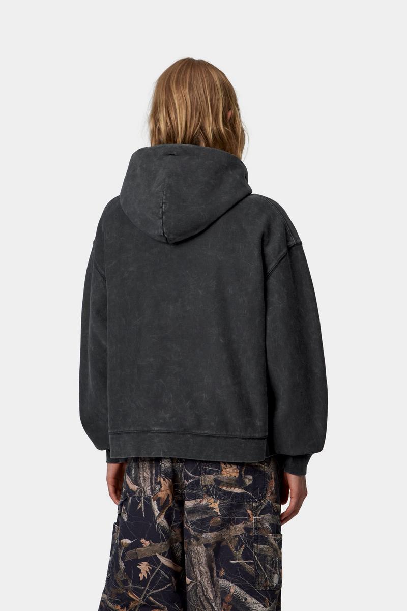 Carhartt Hooded Lambert Sweatshirt - Black, Moon wash
