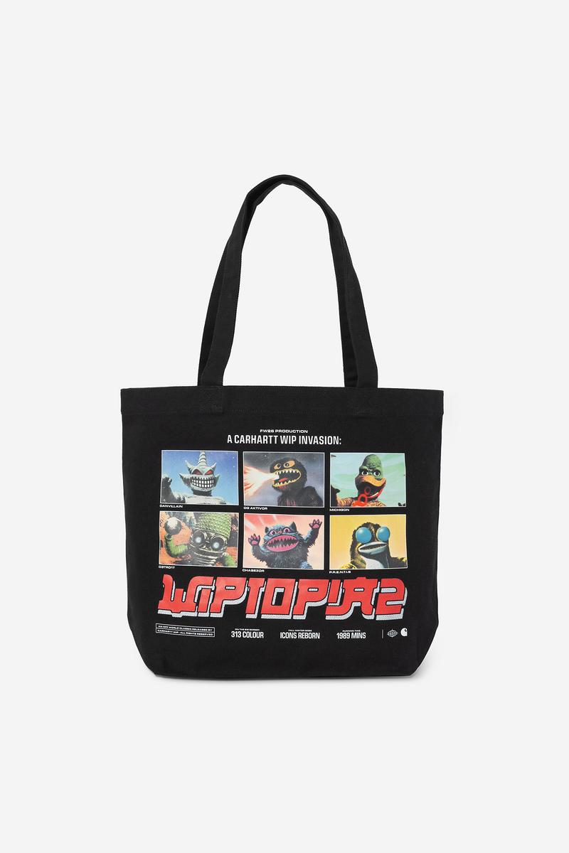 Carhartt Canvas Graphic Tote - WIPTOPIA 2, Print Black