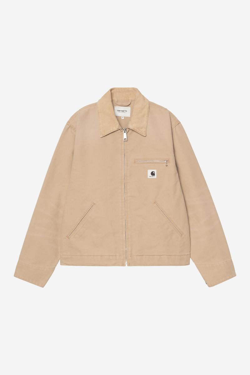 Carhartt OG Detroit Jacket - Dusty H Brown / Dusty H Brown, Stone canvas