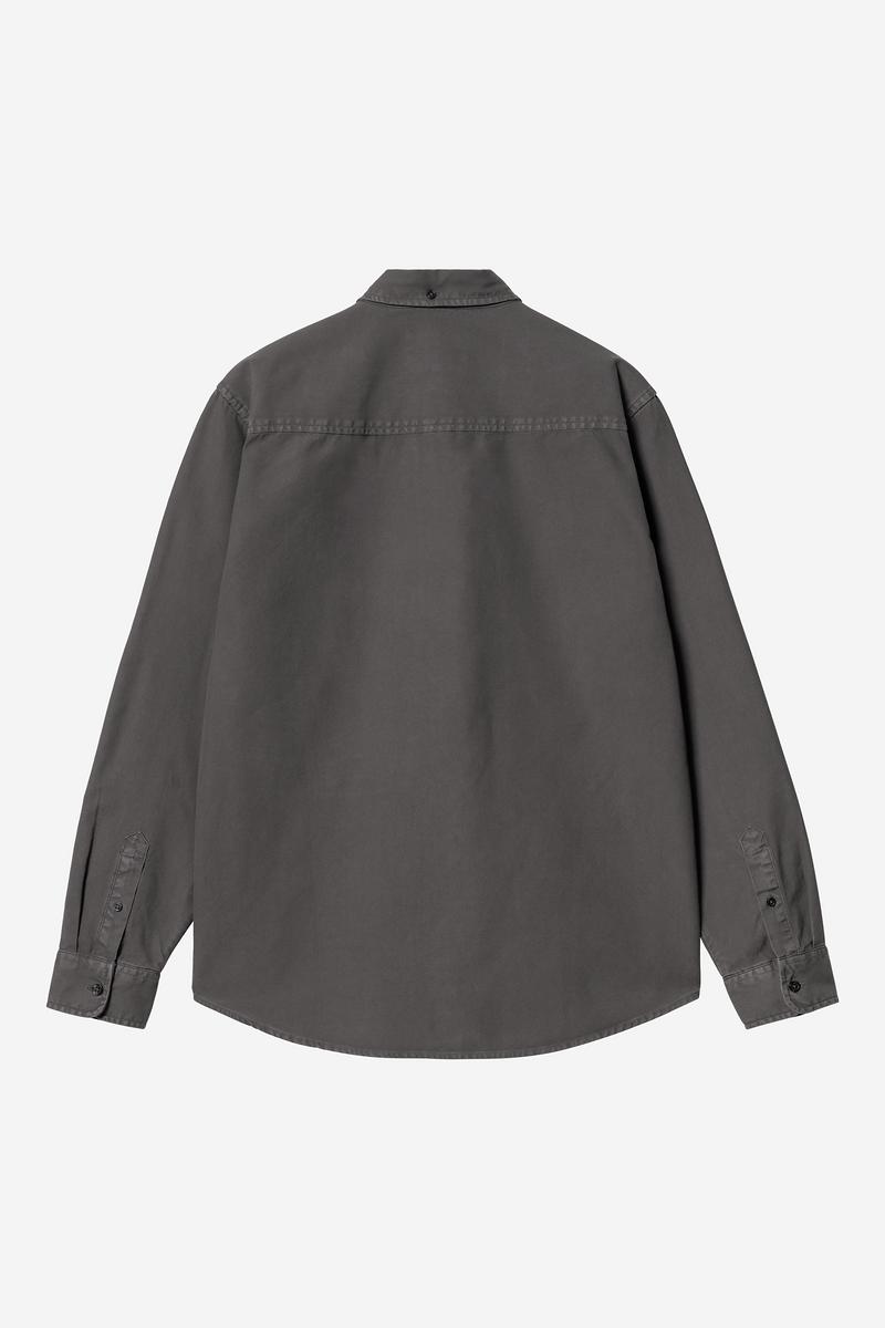Carhartt L/S Bolton Shirt - Graphite, Garment dyed