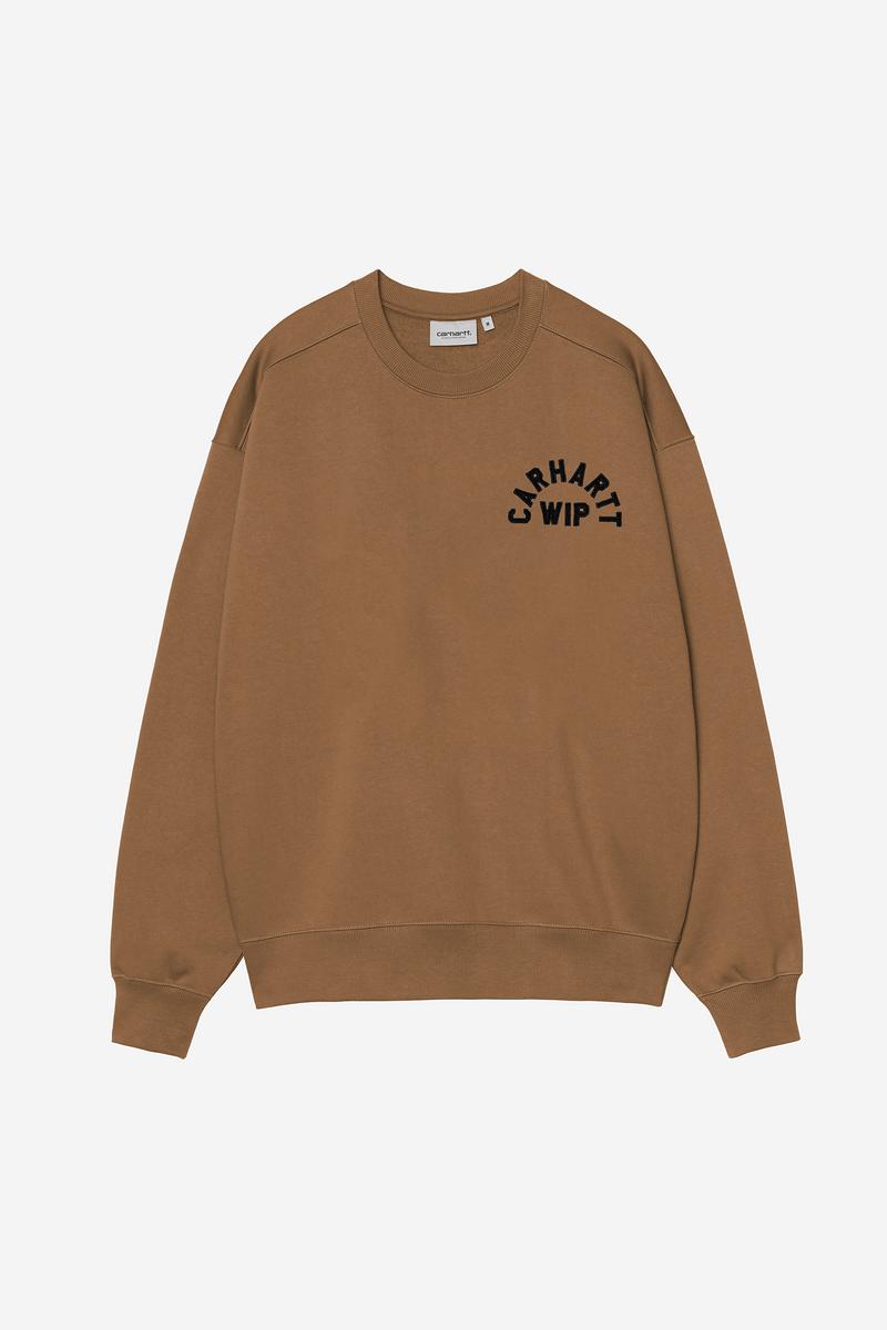 Carhartt Arch Script Sweatshirt - WIP H Brown / Black, Stone washed