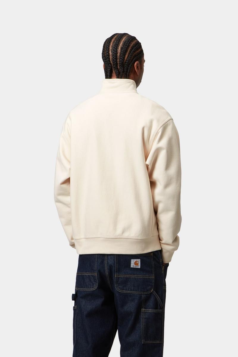 Carhartt Half Zip American Script Sweatshirt - Natural