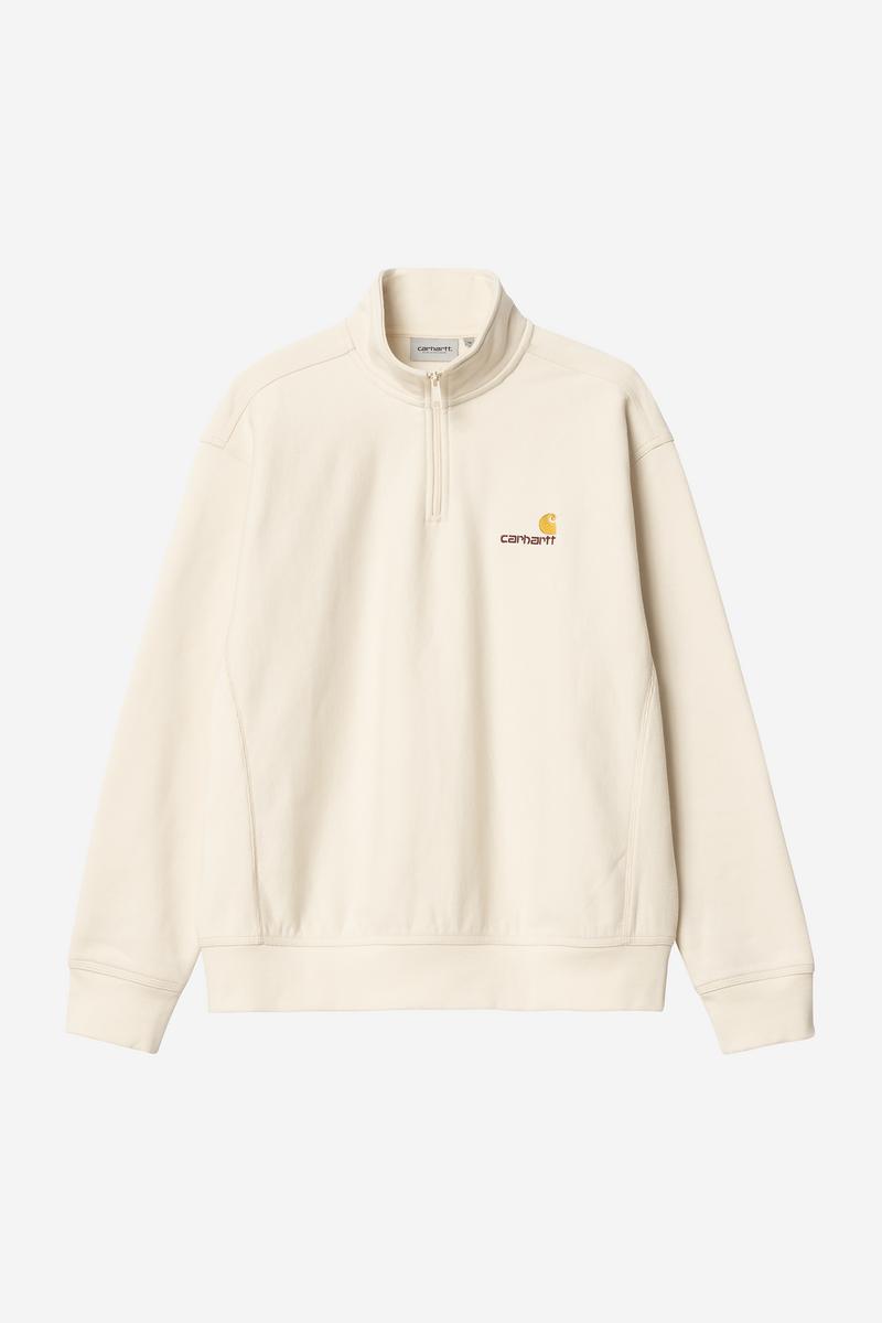 Carhartt Half Zip American Script Sweatshirt - Natural