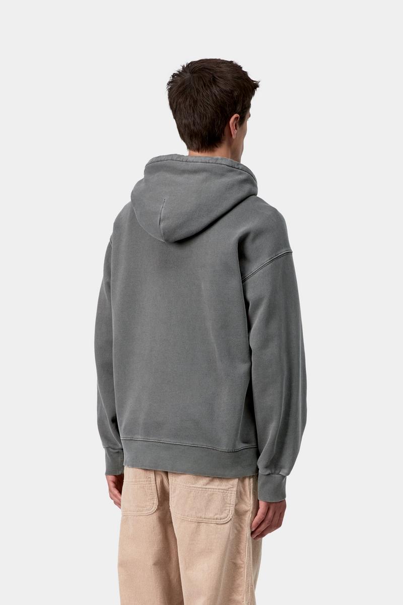 Carhartt Hooded Vista Sweatshirt - Black, Garment dyed