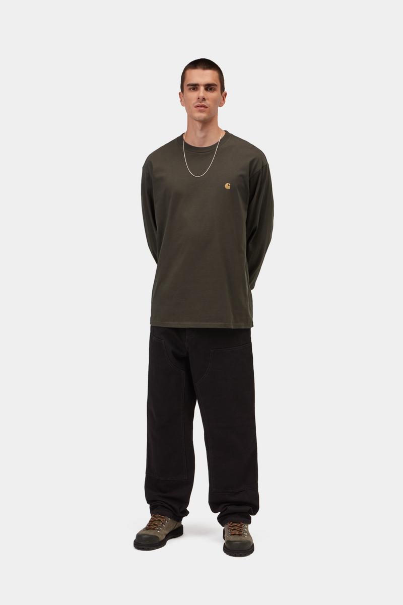 Carhartt L/S Chase T-Shirt - Shungite / Gold