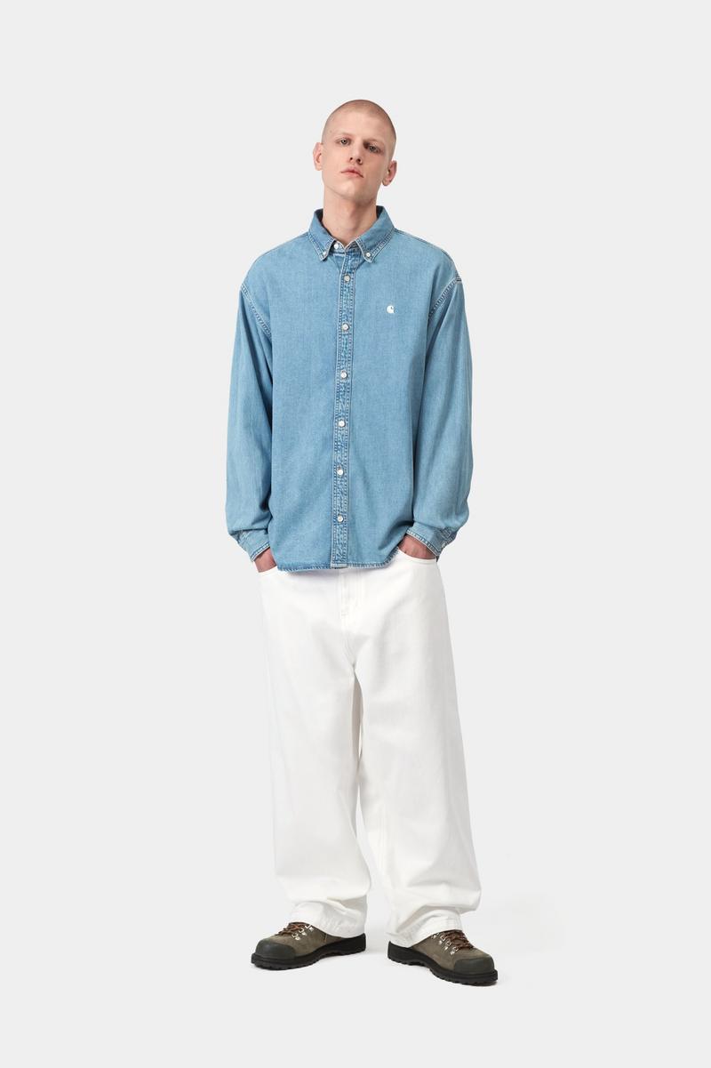 Carhartt Brandon Pant - White, Rinsed