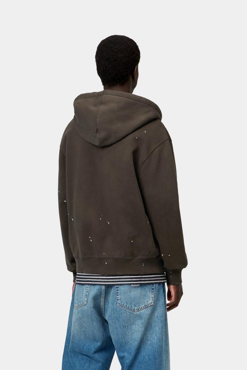Carhartt Hooded Painter Jacket - Tobacco, Destroy wash, splatter