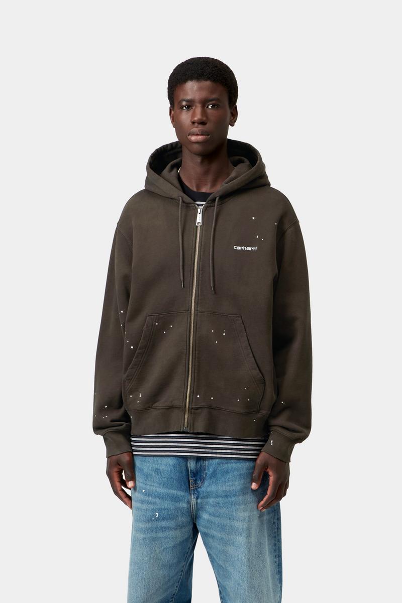 Carhartt Hooded Painter Jacket - Tobacco, Destroy wash, splatter