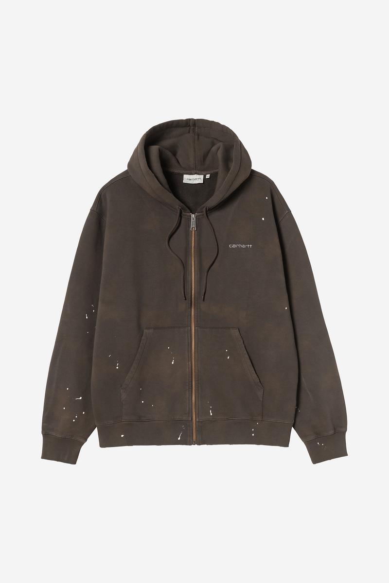 Carhartt Hooded Painter Jacket - Tobacco, Destroy wash, splatter
