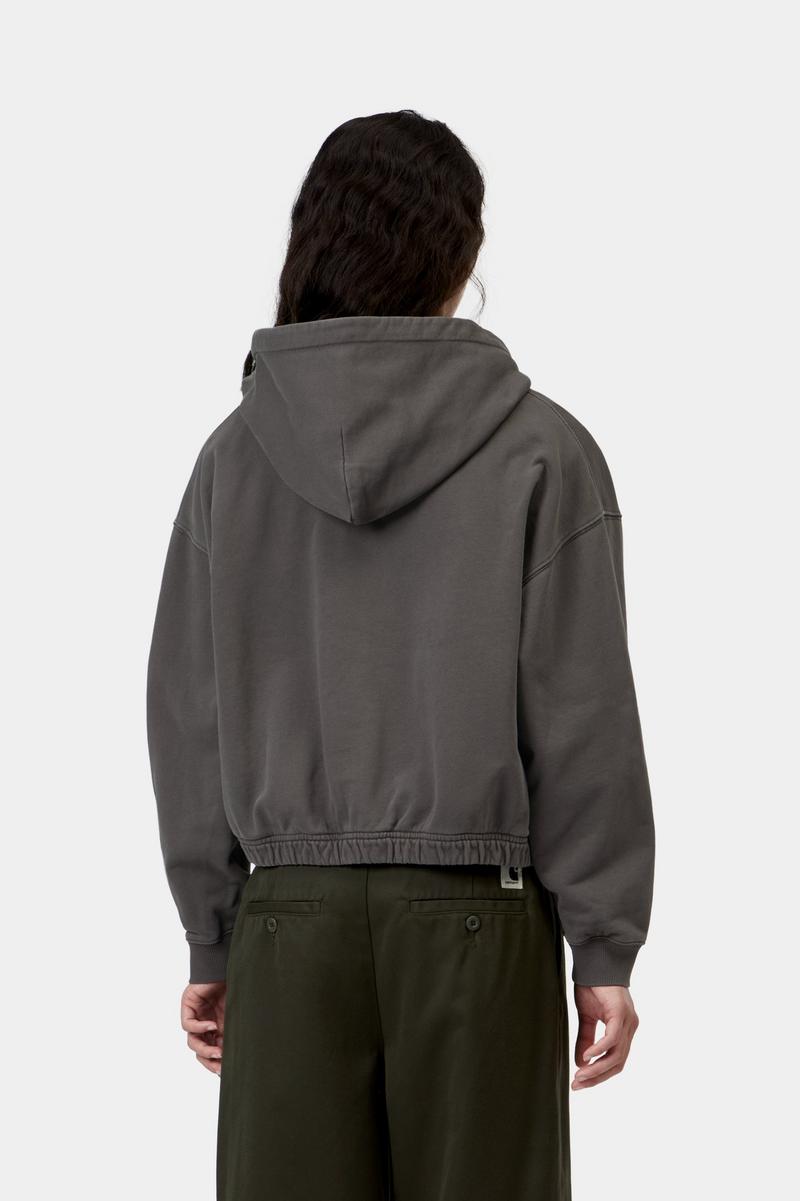 Carhartt Hooded Hoggard Jacket - Black, Garment dyed