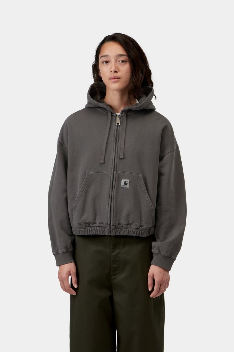 Carhartt Hooded Hoggard Jacket - Black, Garment dyed