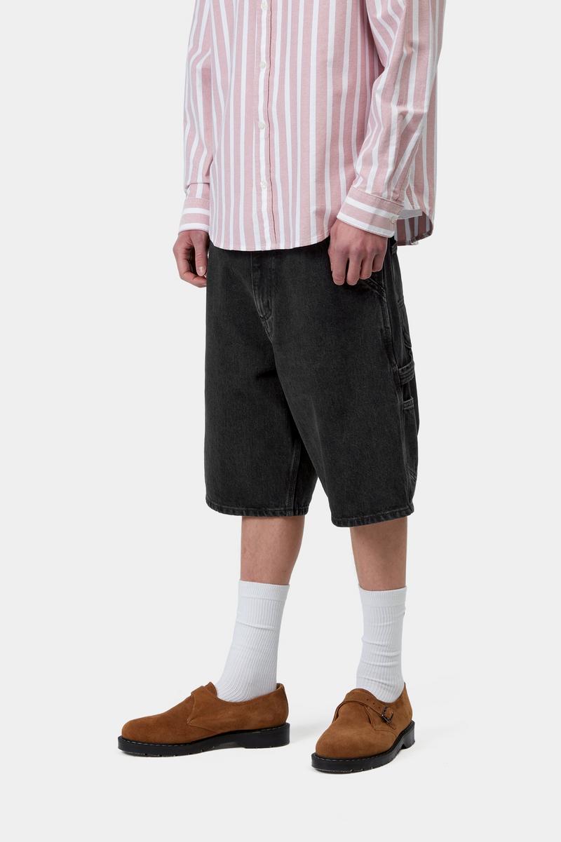 Carhartt Single Knee Short - Black, Stone washed
