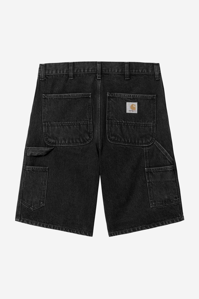 Carhartt Single Knee Short - Black, Stone washed