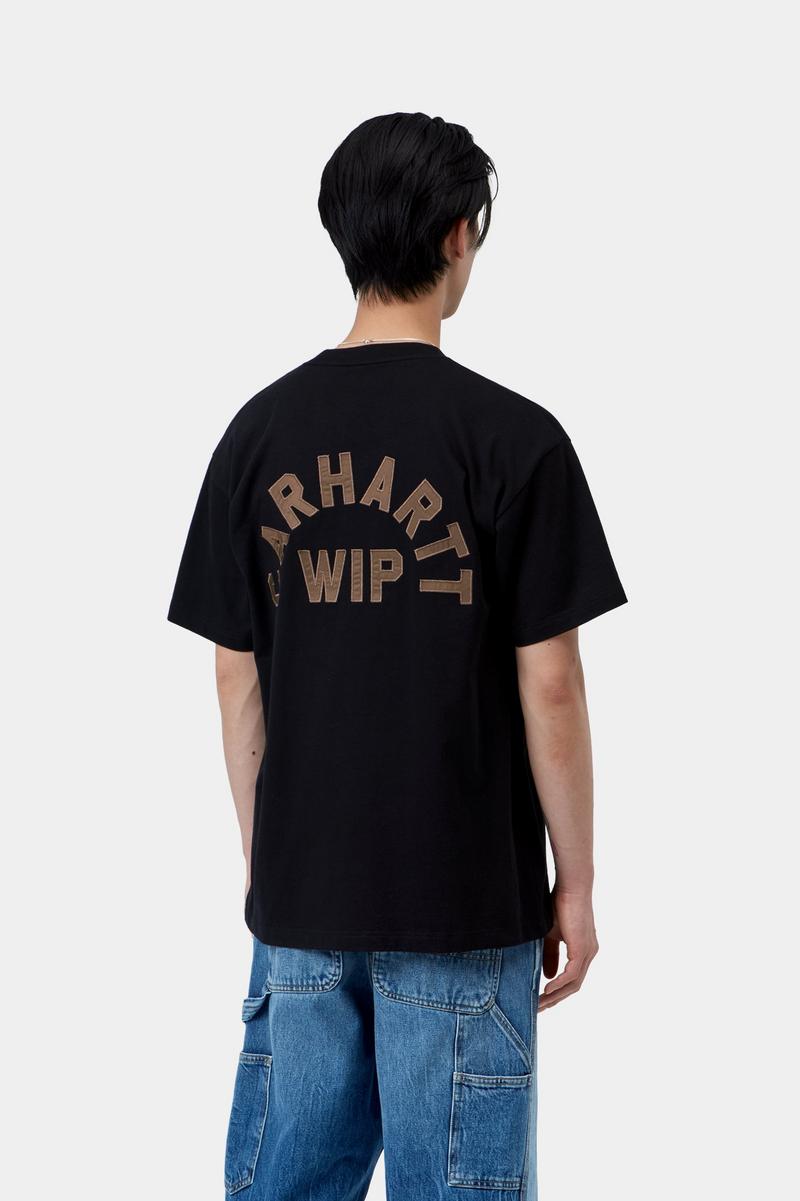Carhartt S/S Arch Script T-Shirt - Black / WIP H Brown