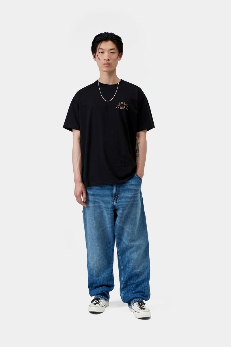 Carhartt S/S Arch Script T-Shirt - Black / WIP H Brown