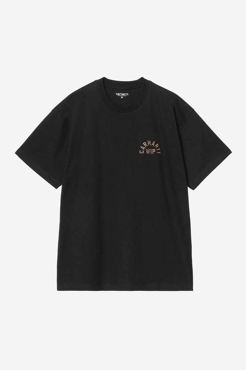 Carhartt S/S Arch Script T-Shirt - Black / WIP H Brown