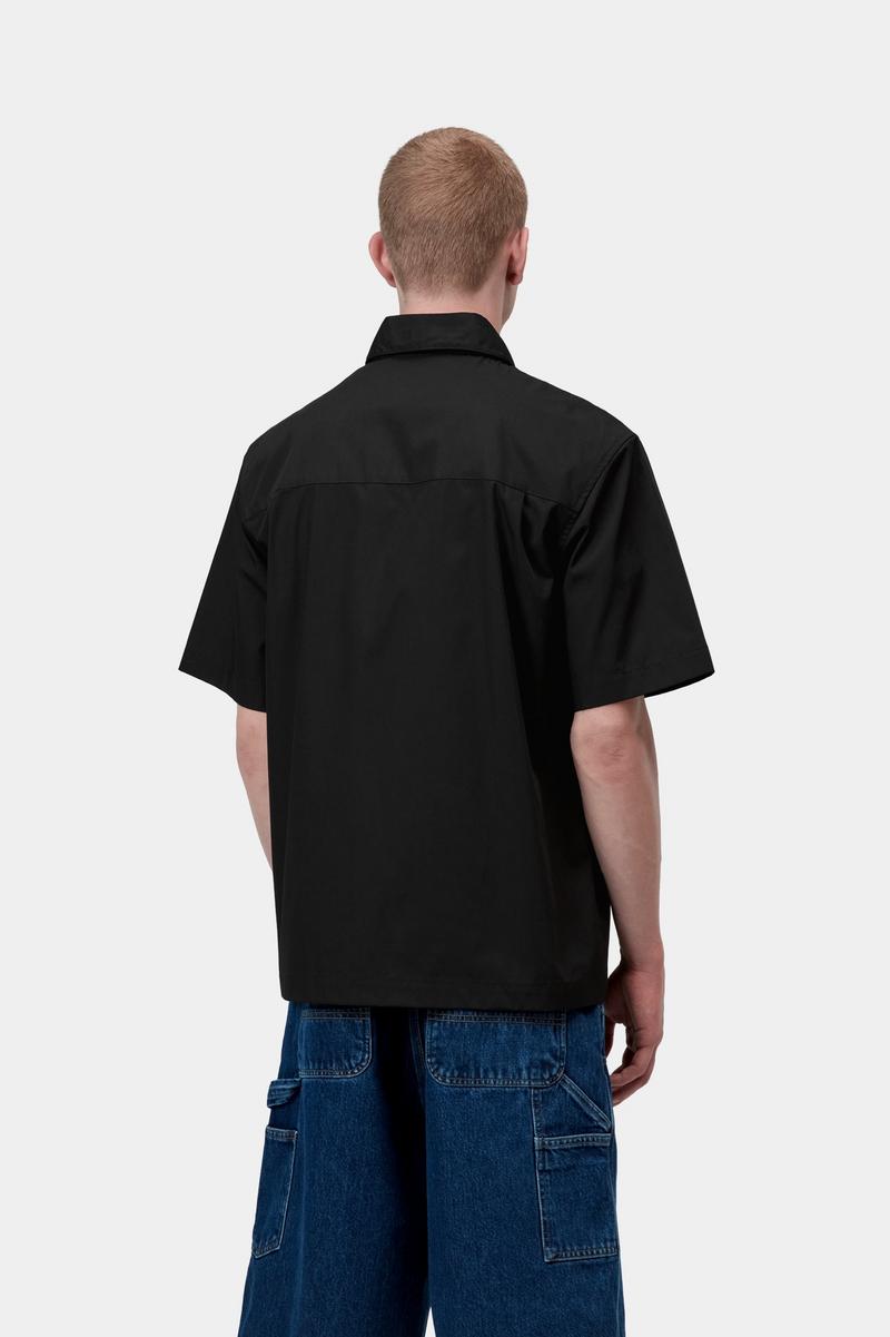 Carhartt S/S Postal Zip Shirt - Black / Wax