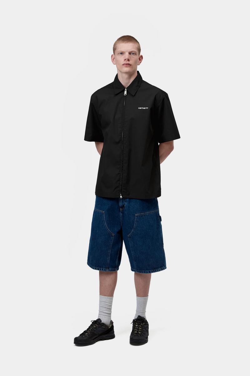 Carhartt S/S Postal Zip Shirt - Black / Wax