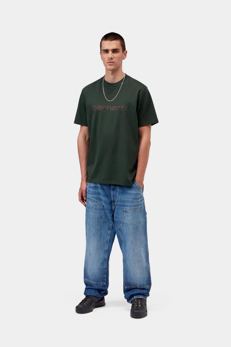 Carhartt S/S Script T-Shirt - Dark Scarab / Palisander