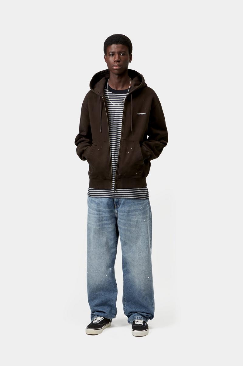 Carhartt Landon Pant - Blue, Destroy wash, splatter