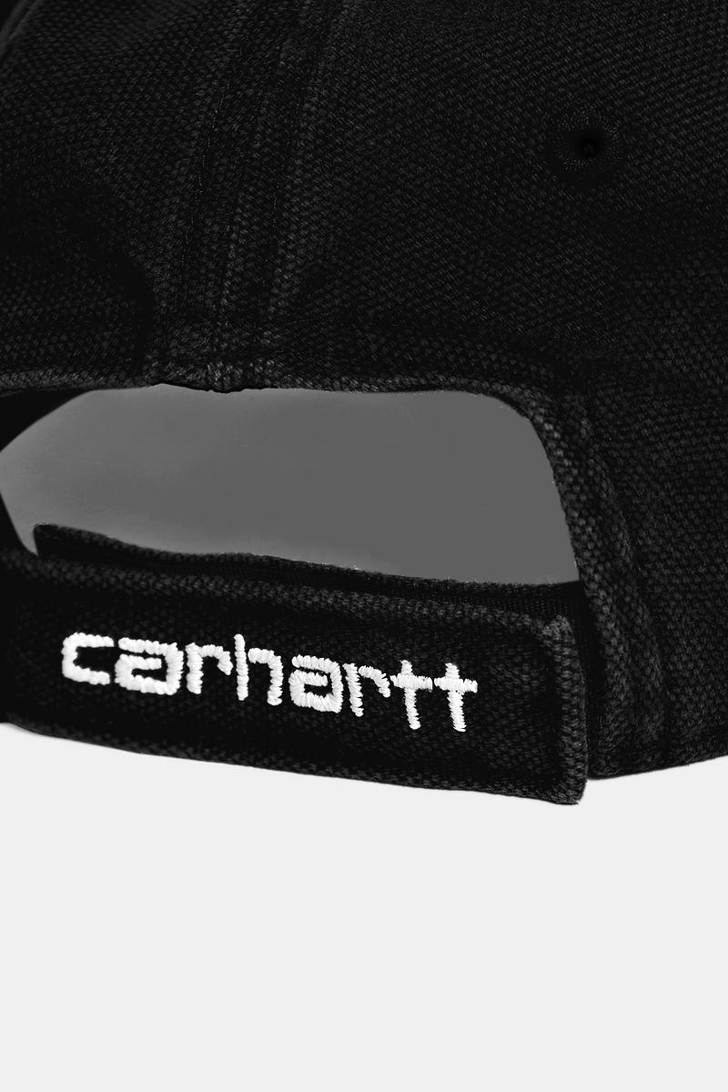 Carhartt Canvas 6-Panel Cap - Black/White, Stone washed