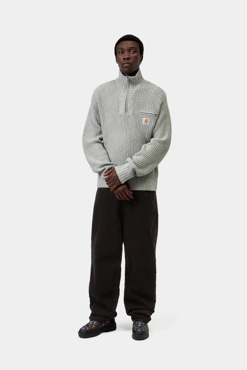 Carhartt Detroit Half Zip Sweater - Grey Heather
