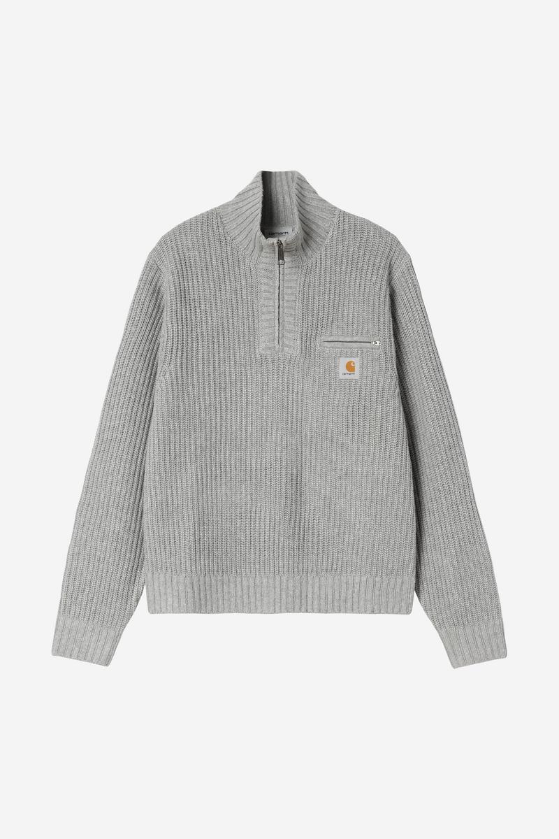 Carhartt Detroit Half Zip Sweater - Grey Heather