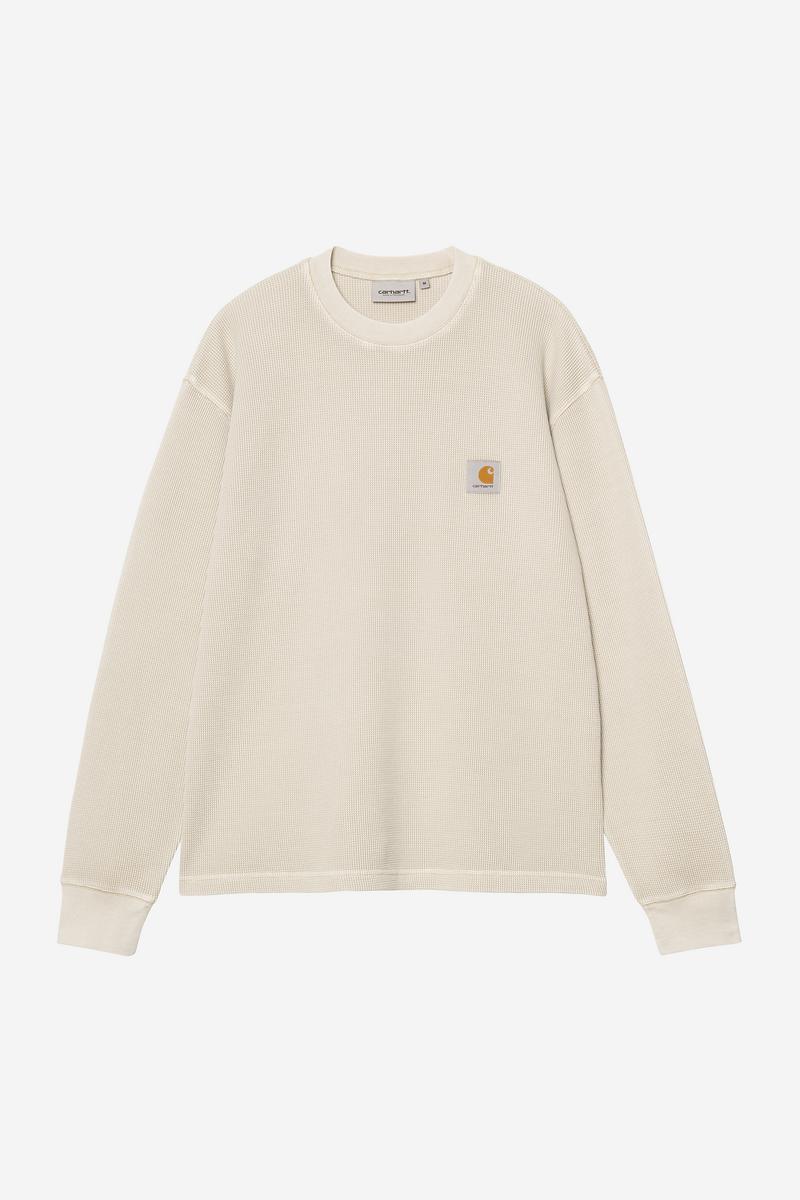 Carhartt L/S Vista Waffle T-Shirt - Fleur De Sel, Garment dyed