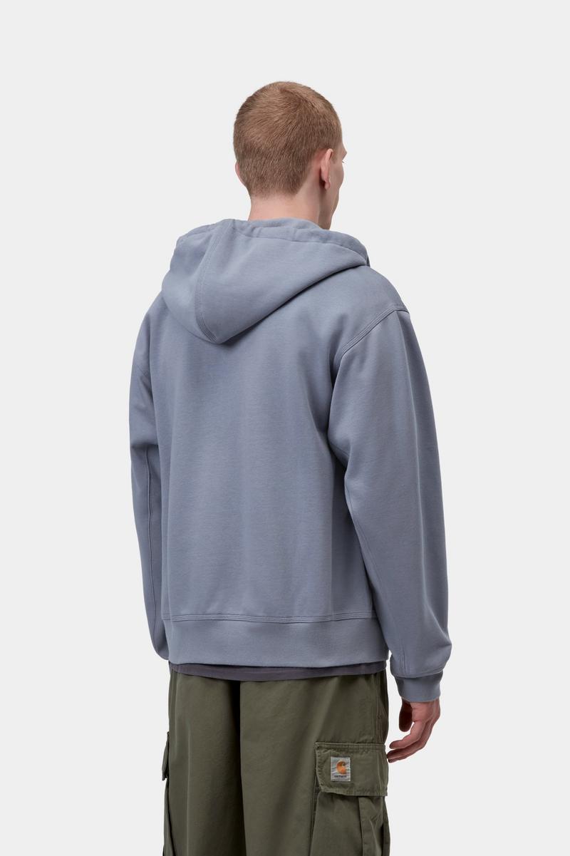 Carhartt Hooded American Script Jacket - Shady Blue