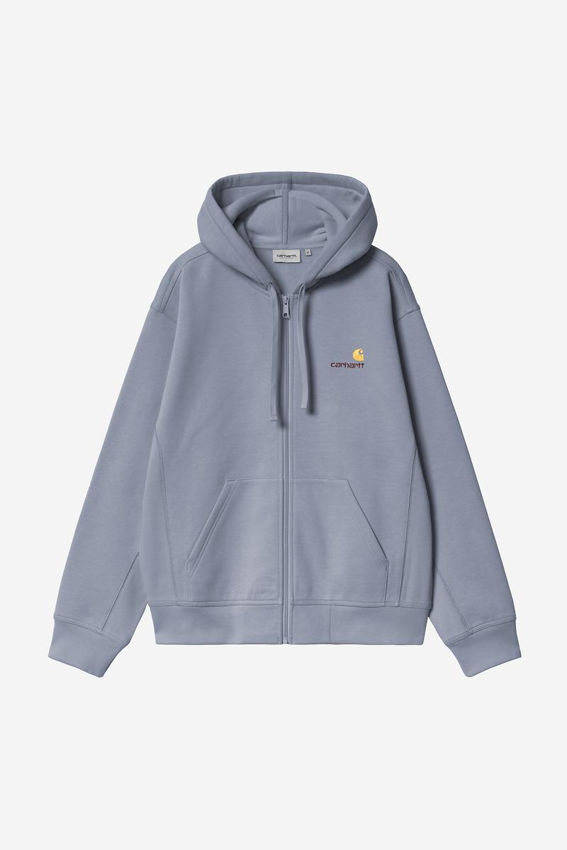Carhartt Hooded American Script Jacket - Shady Blue