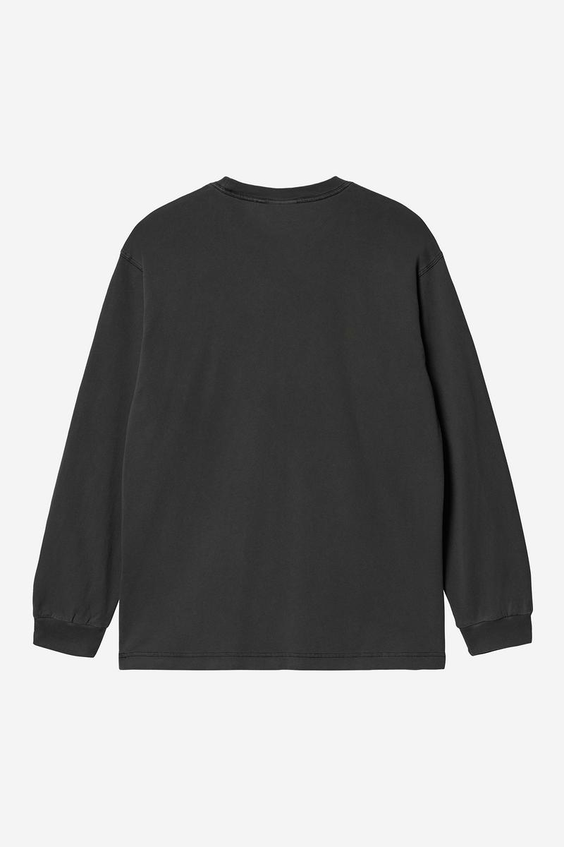Carhartt L/S Nelson T-Shirt - Black, Garment dyed