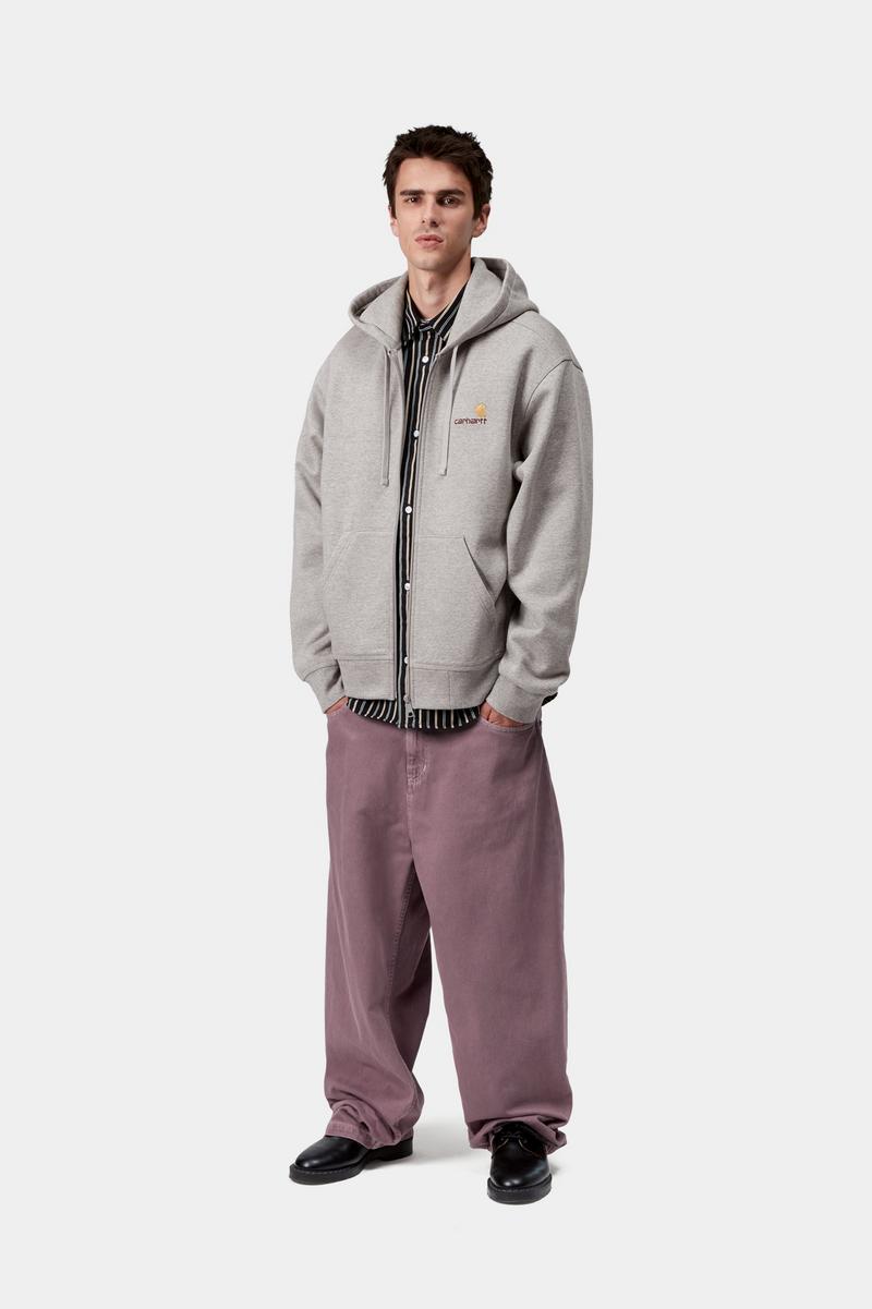 Carhartt Hooded American Script Jacket - Grey Heather