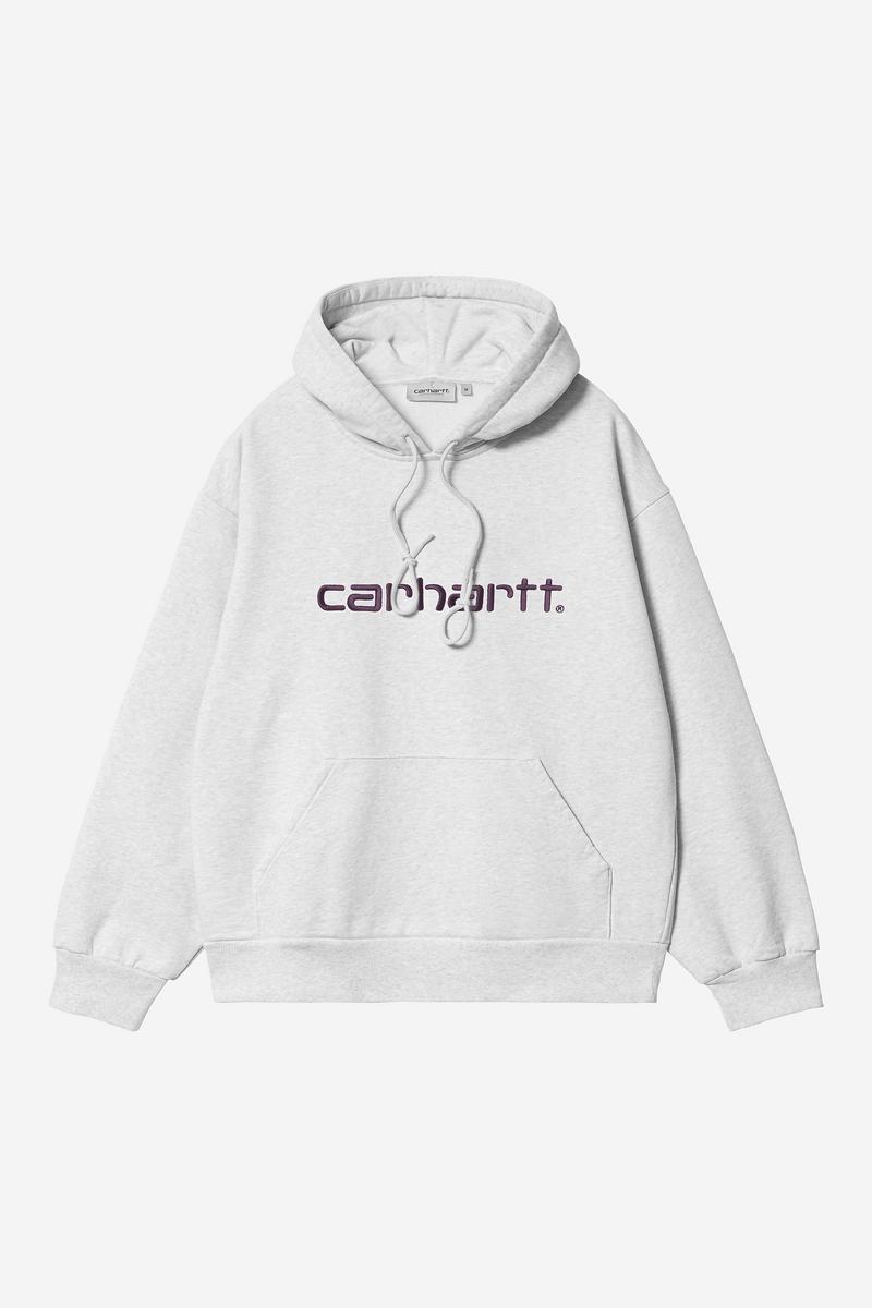 Carhartt Hooded Carhartt Sweatshirt - Ash Heather / Cozy Purple