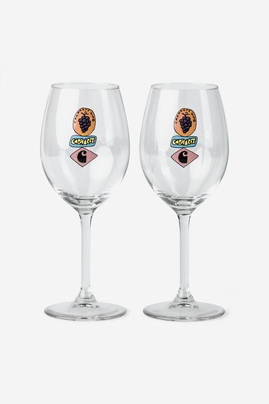 Carhartt Stacked Grapes Wine Glass Set - Clear