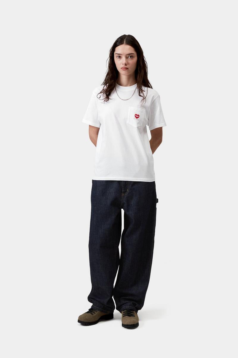 Carhartt S/S Pocket Heart T-Shirt - White / Red