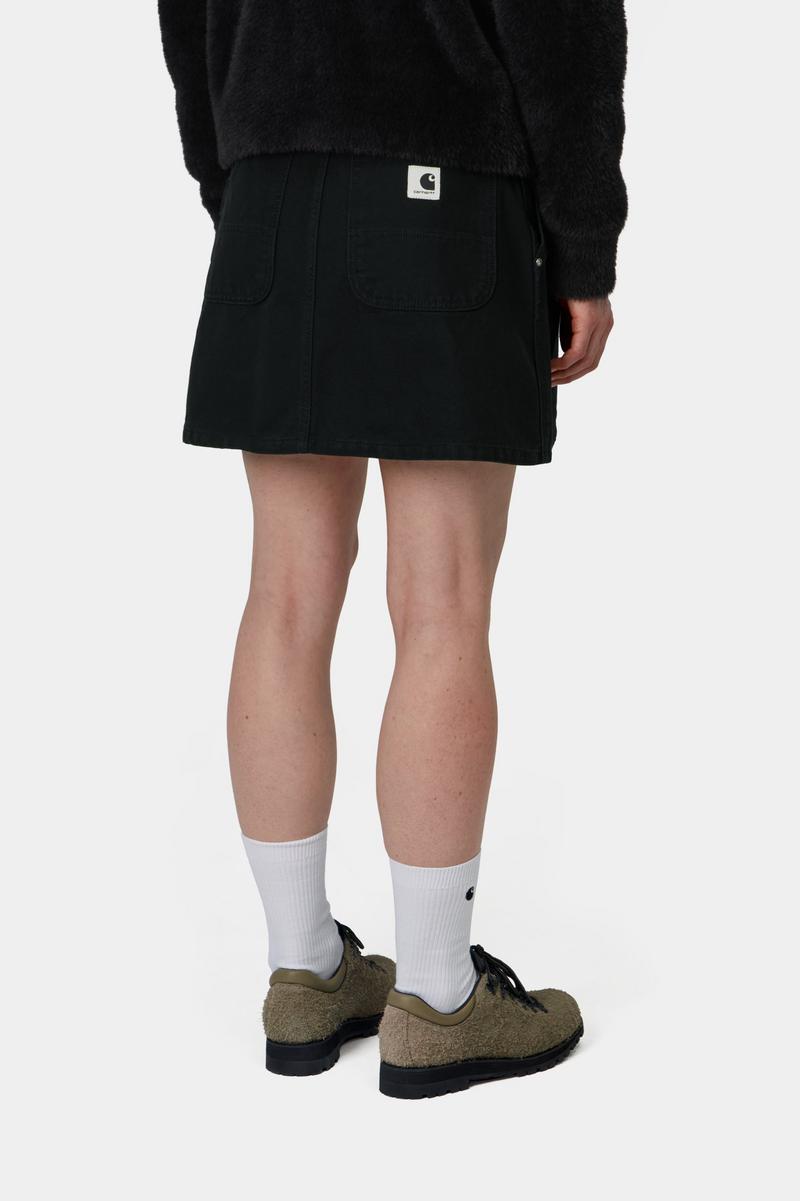 Carhartt Billie Single Knee Skirt - Black, Stone washed