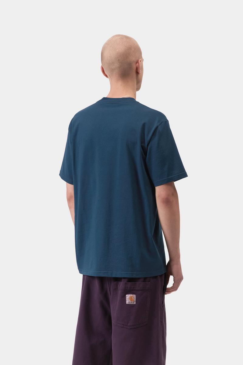 Carhartt S/S University Script T-Shirt - Blue River / White