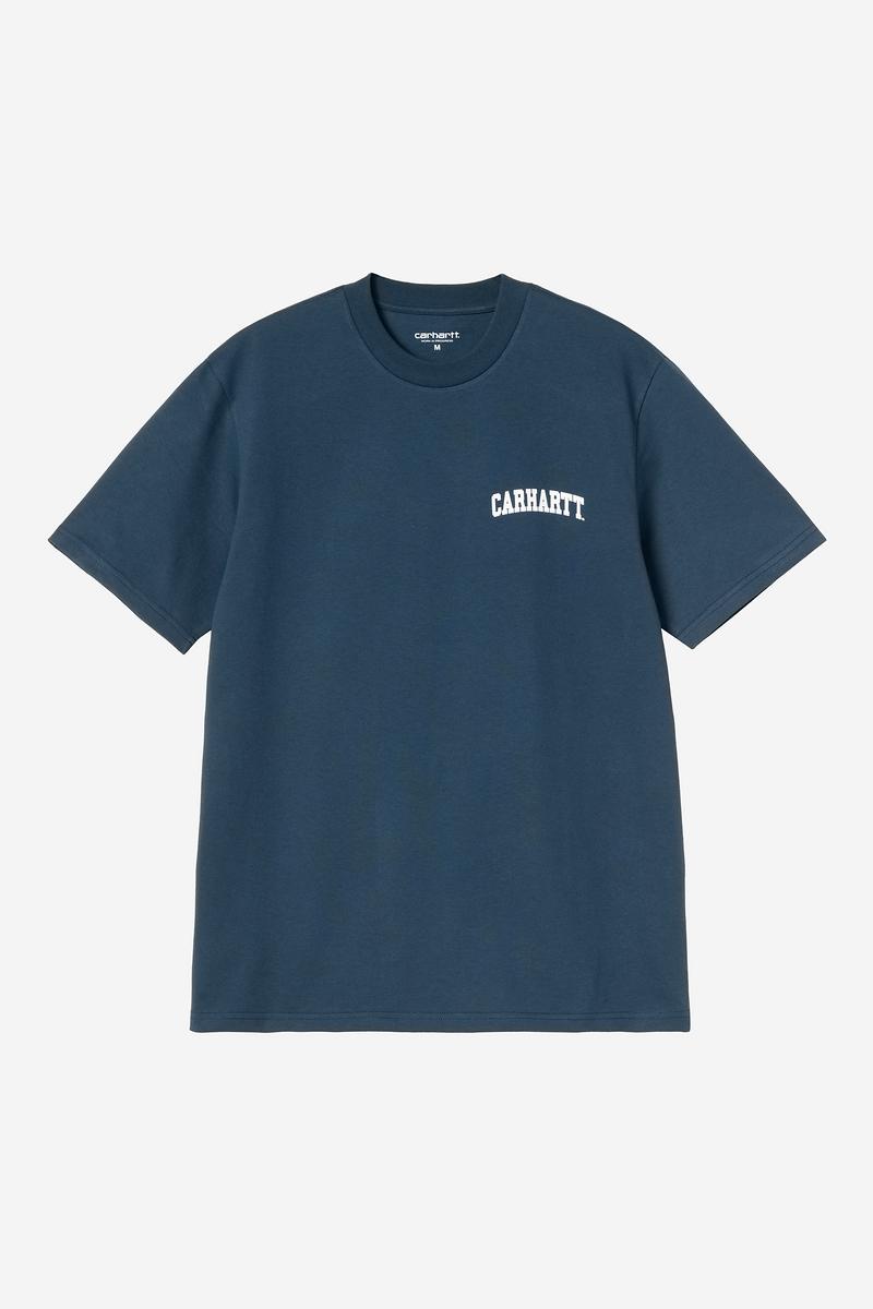 Carhartt S/S University Script T-Shirt - Blue River / White