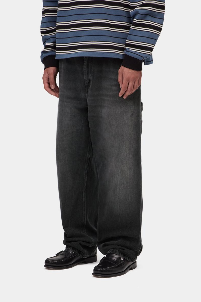 Carhartt Single Knee Pant - Black, Marble used wash