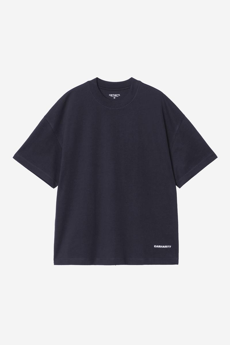 Carhartt S/S Link Script T-Shirt - Dark Navy / White