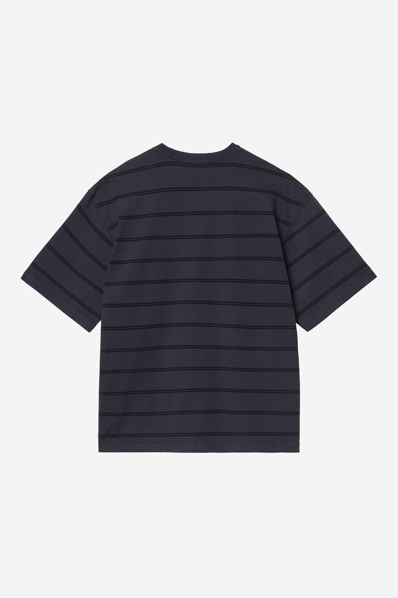 Carhartt S/S Cardona Pocket T-Shirt - Cardona Stripe, Natural / Dark Navy, Garment dyed