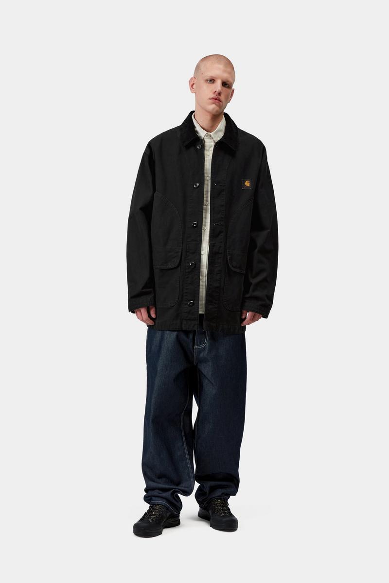Carhartt Prescott Coat - Black / Black, Garment dyed