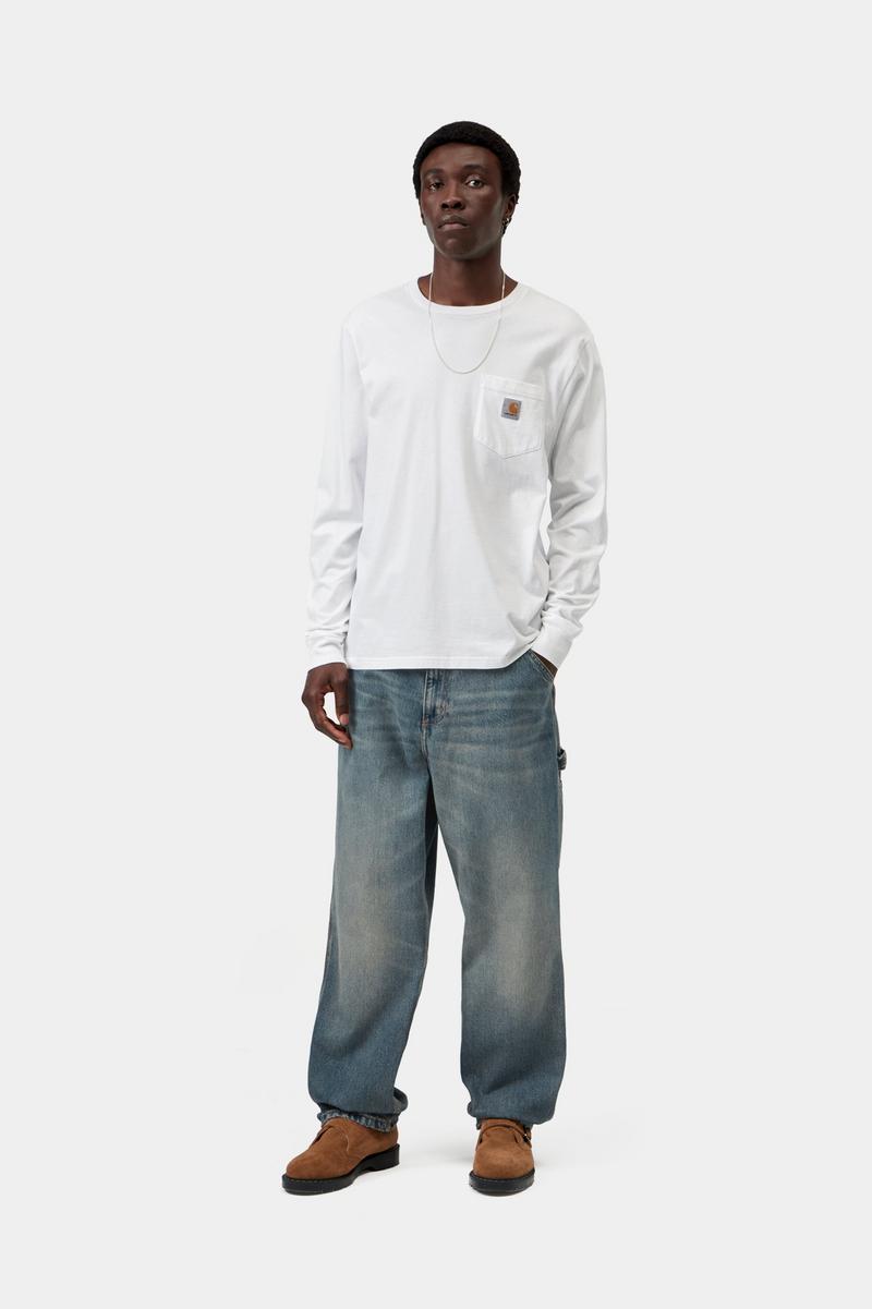 Carhartt Single Knee Pant - Blue, Worn used wash