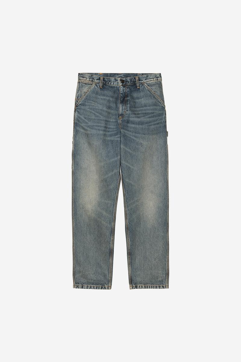 Carhartt Single Knee Pant - Blue, Worn used wash