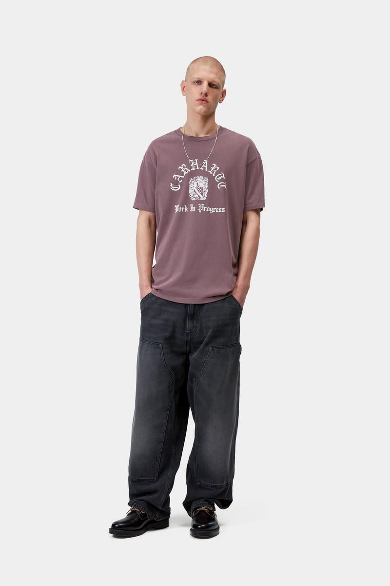 Carhartt S/S Coat Of Arms T-Shirt - Cozy Purple, Garment dyed