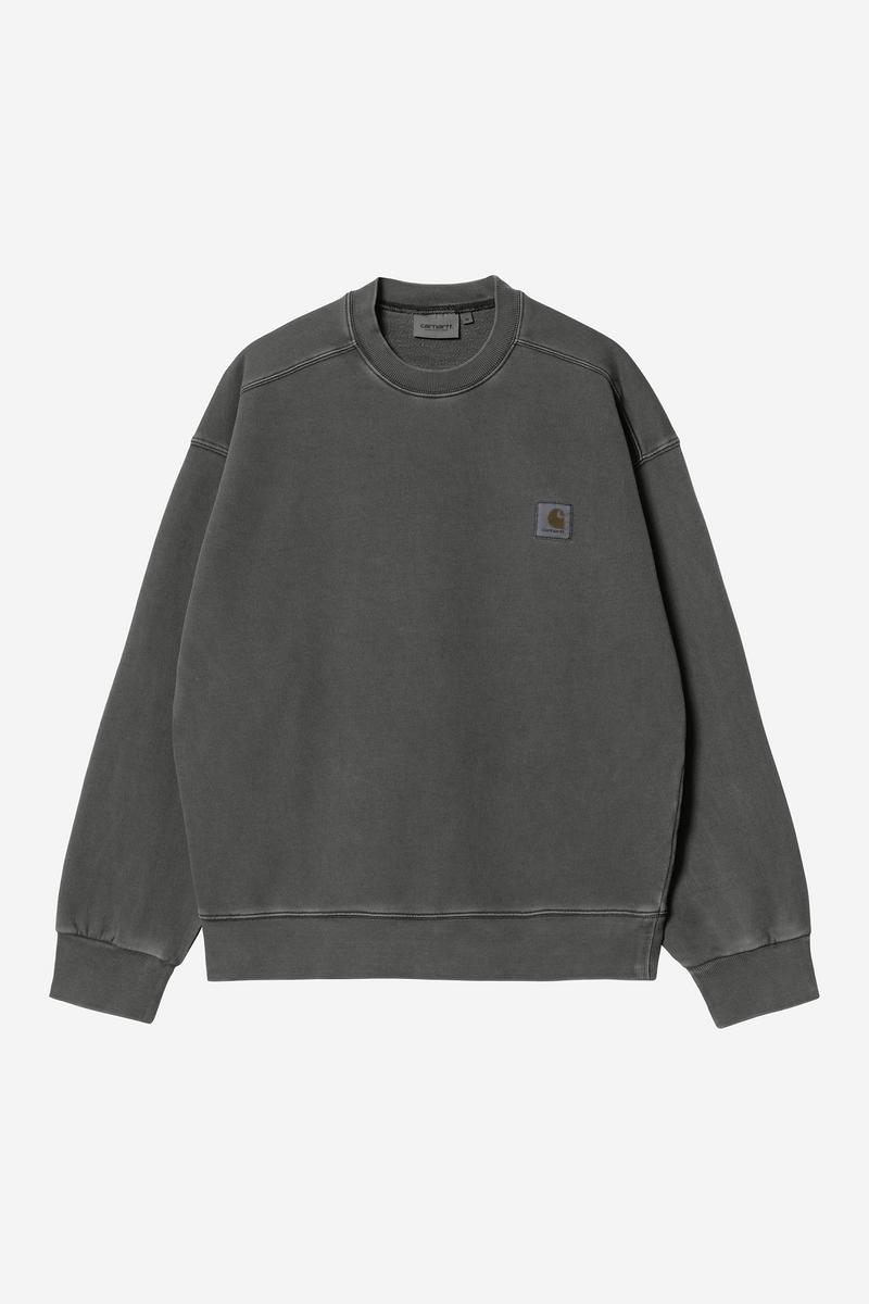 Carhartt Nelson Sweatshirt - Black, Garment dyed