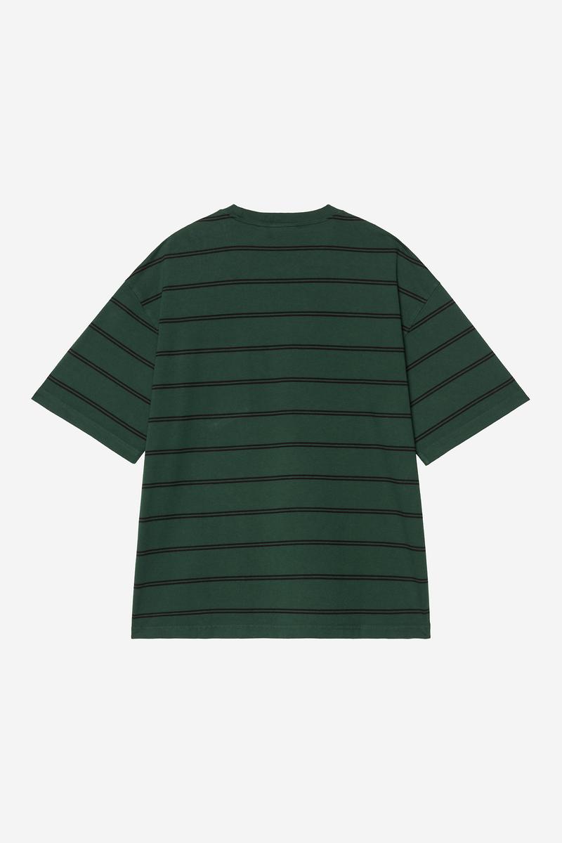 Carhartt S/S Cardona Pocket T-Shirt - Cardona Stripe, Natural / Dark Scarab, Garment dyed